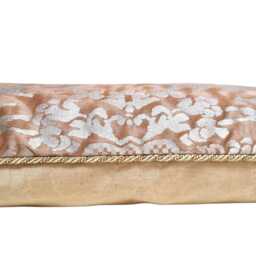 Fortuny Lumbar Throw Pillow Cushion Cover Sevigne Warm French Brown & Gold Pattern - Made in Italy - thumbnail 2
