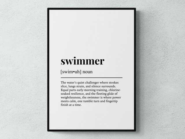 Swimmer Funny Definition Sport Gift Wall Art Print - image 1