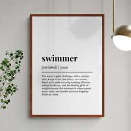 Swimmer Funny Definition Sport Gift Wall Art Print - thumbnail 2