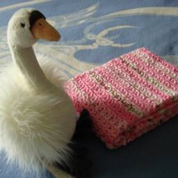 Crochet Baby Blanket Pink Blossom Acrylic Newborn Blanket - thumbnail 4