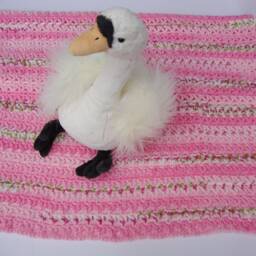 Crochet Baby Blanket Pink Blossom Acrylic Newborn Blanket - thumbnail 2