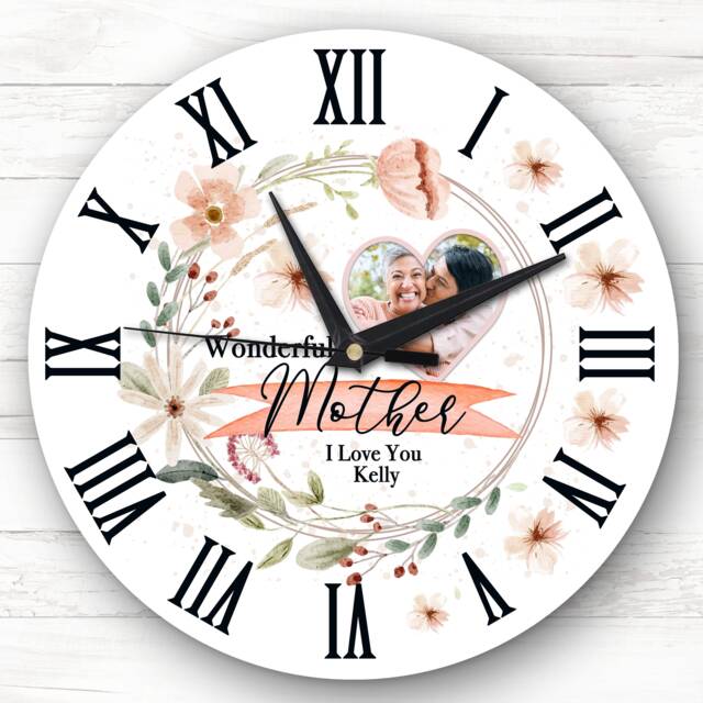 Wonderful Mother Photo Frame Mum Mother's Day Birthday Gift Personalised Clock - image 1