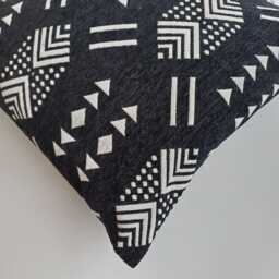 Moroccan Velvet Cushion Cover, Handmade Brocade Rich Black Pillow Decorative 16''x16''/40x40 cm - thumbnail 3