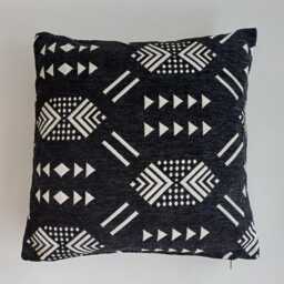 Moroccan Velvet Cushion Cover, Handmade Brocade Rich Black Pillow Decorative 16''x16''/40x40 cm - thumbnail 4