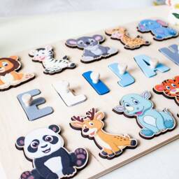 Personalized Name Puzzle Wooden Animal Montessori Toy - thumbnail 4