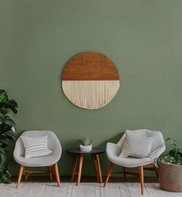 Macrame Fiber Wall Hanging, Modern Boho, Yarn Hanging Farmhouse Home Decor, Oversized Art, Handmade Tapestry V27 - image 1