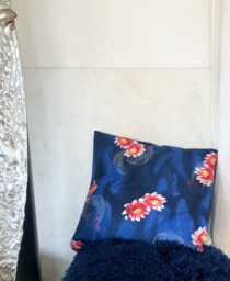 Sanchi Outdoor Fabric Water Lily N??nuphar Blue Bleu By The Meter En Plein Air Garden Jab - thumbnail 1