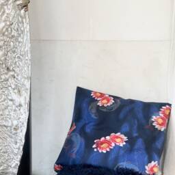 Sanchi Outdoor Fabric Water Lily N??nuphar Blue Bleu By The Meter En Plein Air Garden Jab - thumbnail 4