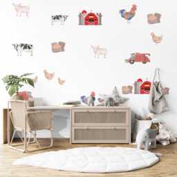 Farm Animal Wall Decals Nursery Stickers Barn Tractor Cow Pig Chicken Peel & Stick Decor Baby Room - thumbnail 3