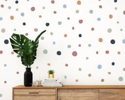 Boho Polka Dot Wall Decals Neutral Rainbow Nursery Decor - 140 Pack