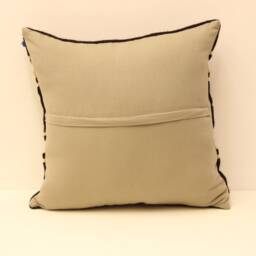 Vintage Turkish Kilim Pillow Cover, 18x18 Wool Cushion - thumbnail 4