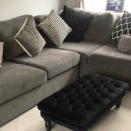 100 cm X 54 Deep Buttoned Oxford Footstool, Coffee Table, in Luxurious Velvet Type Fabric Delivery To UK Only - thumbnail 3