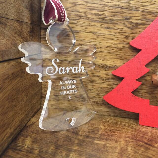 Personalised Memorial Angel Christmas Tree Decoration - Perfect Way To Remember A Loved One This Any Name Engraved - image 1