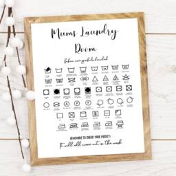 Laundry Guide Care Instructions & Utility Symbols Print - Home D??cor Washing Room Labels New Gift - thumbnail 2