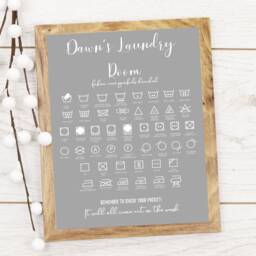 Laundry Guide Care Instructions & Utility Symbols Print - Home D??cor Washing Room Labels New Gift - thumbnail 3