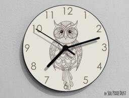 Owl Hand Drawing 1 Wall Clock - Kids Nursery Room, Teens Baby Room
