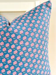 Indian Block Print Pillow Cover , Cotton Voile Hand Mede - thumbnail 1