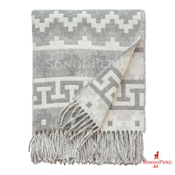 Peruvian Alpaca Wool Blanket Soft Warm Throw, 56x72 - image 1