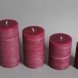 Violet Purple & Rustic Pillar Candle Handmade Dyed in 4 Sizes - thumbnail 2