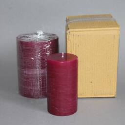 Violet Purple & Rustic Pillar Candle Handmade Dyed in 4 Sizes - thumbnail 3
