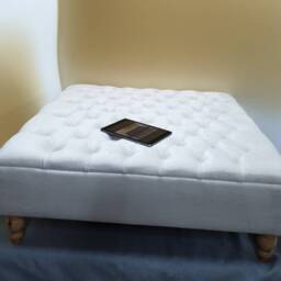 Deep Buttons Handmade Coffee Table , Footstool Extra Large Square in Chesterfield Design - thumbnail 2