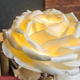 White Rose Nightstand Lamp Giant Flower Unique Bedside Sweet Bedroom Night Light Special Romantic Gift - thumbnail 3
