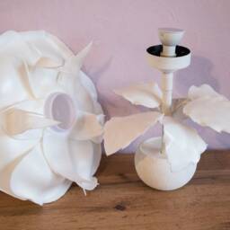 White Rose Nightstand Lamp Giant Flower Unique Bedside Sweet Bedroom Night Light Special Romantic Gift - thumbnail 4