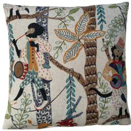 Jungle Harmony Monkey Orchestra Cushion Cover With Musical Animal Musicians & Instruments - thumbnail 2