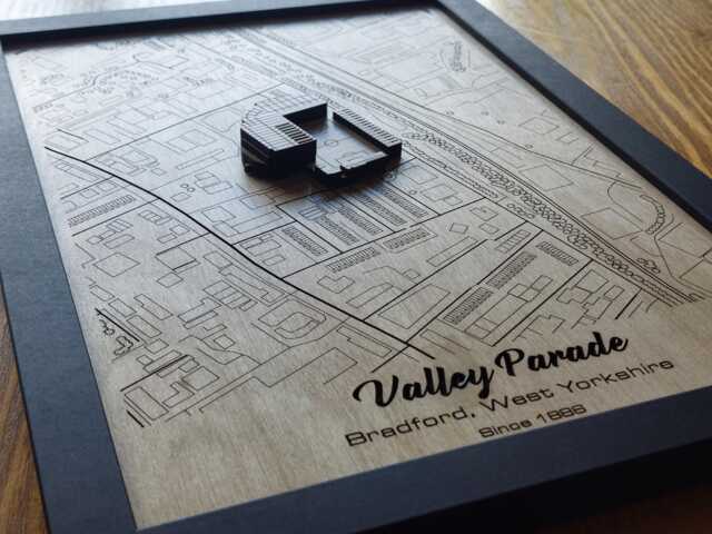 Valley Parade Wall Art Laser Engraved Wood, Bradford City Afc Gift - image 1