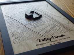 Valley Parade Wall Art Laser Engraved Wood, Bradford City Afc Gift - thumbnail 1