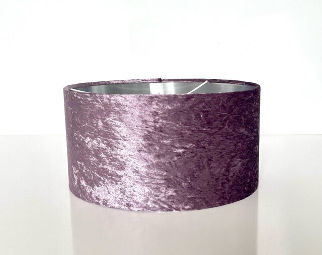New Luxury Quality Crushed Lilac Purple Velvet Fabric With Brushed Metallics Lining Lamp Shade Pendant Light in Multi Sizes - image 1