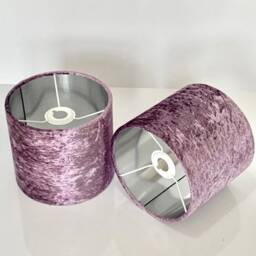 New Luxury Quality Crushed Lilac Purple Velvet Fabric With Brushed Metallics Lining Lamp Shade Pendant Light in Multi Sizes - thumbnail 2
