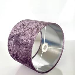 New Luxury Quality Crushed Lilac Purple Velvet Fabric With Brushed Metallics Lining Lamp Shade Pendant Light in Multi Sizes - thumbnail 3