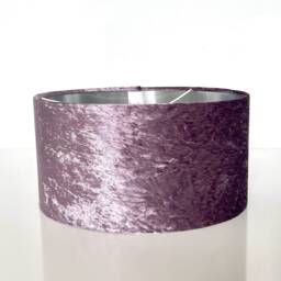 New Luxury Quality Crushed Lilac Purple Velvet Fabric With Brushed Metallics Lining Lamp Shade Pendant Light in Multi Sizes - thumbnail 2