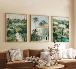 Set Of 3 Beirut Posters, Lebanon Travel Wall Art, Mediterranean City Print Set, Modern Artwork, Coastal Home Decor, Urban Landscape Style
