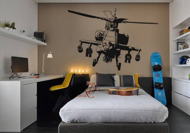 Large Airplane Wall Decal Sticker Mural, Biplane Theme Boy Room Decor, Decal, Nursery, Kids Vinyl Decal-Dk359 - image 1