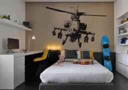 Large Airplane Wall Decal Sticker Mural, Biplane Theme Boy Room Decor, Decal, Nursery, Kids Vinyl Decal-Dk359 - thumbnail 1