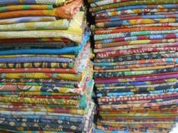 Indian Quilt Cotton Sari Wholesale 10 Pc Lot Fabric Patchwork Quilts Vintage Old Recycled Hand Quilted Kantha Gudari Bedspread - thumbnail 1
