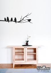 Wall Vinyl Sticker Decal Birds On A Branch Stickers Decor Home Nature Tree - thumbnail 1