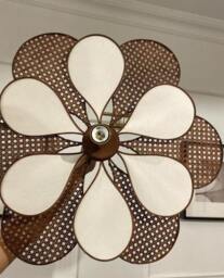 Petal Lamp, Pendant Light, Dining Room Light Fixtures, Rattan Chandelier, Flower Bohemian Fabric Chandelier - thumbnail 1