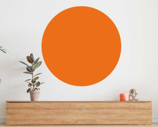 Large Circle Wall Decal Modern Color Block Geometric Art - image 1