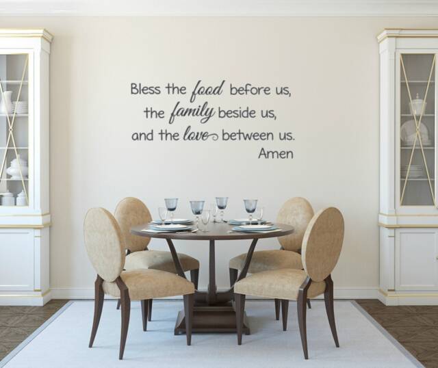 Bless The Food Before Us, Family Beside & Love Between Us. Amen. Vinyl Wall Decal - image 1