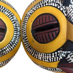 Hand Carved African Bird Mask - Sese Wood Wall Decor - thumbnail 4