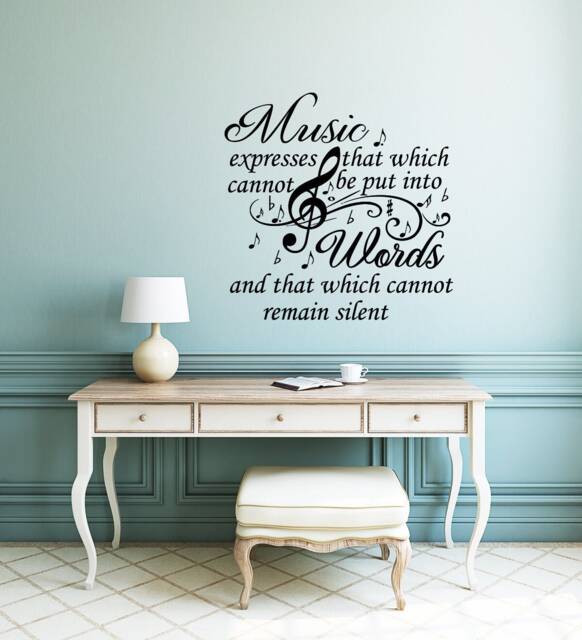 Music Wall Decals - Quote Vinyl Stickers Treble Clef Notes Decal Art Home Decor Sm17 - image 1