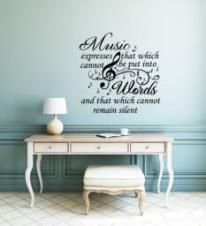 Music Wall Decals - Quote Vinyl Stickers Treble Clef Notes Decal Art Home Decor Sm17 - thumbnail 1