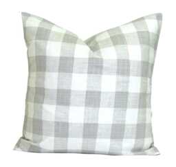 "Gray Pillow Cover, Check Covers For 14x14"", 16x16"" Or 12x16" - thumbnail 1