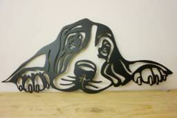 Bloodhound Metal Wall Art, Rustic Steel Dog Portrait, Outdoor Decor