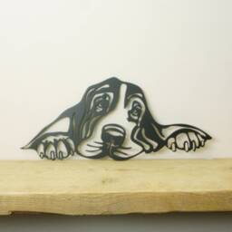 Bloodhound Metal Wall Art, Rustic Steel Dog Portrait, Outdoor Decor - thumbnail 2