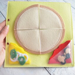 Montessori Felt Pizza Quiet Book Page Sensory Travel Toy - thumbnail 4
