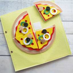 Montessori Felt Pizza Quiet Book Page Sensory Travel Toy - thumbnail 3